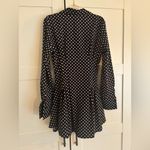 CBR Polka Dot Dress Long Sleeve Silky Cotton Blend Size Small Black Photo 2