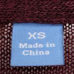 Asymmetrical Hem Linen Sweater Womens Maroon Minimalist Transitional Size XS Photo 3