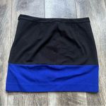 Armani Exchange A/X Black and Royal Blue Color Block Pencil Skirt Mini Skirt Med Photo 4