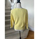 Liz Claiborne Vintage Lemon Butter Yellow Cableknit V-Neck Preppy Cardigan Photo 4