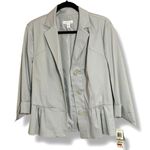 Charter Club Gray Peplum Button Front Blazer Jacket Size 12 NWT Photo 0