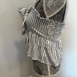 American Eagle NWT AE Tie-Front Babydoll Blouse Blue/White Stripe. Sweetheart Neck Sleeveless S Photo 14