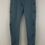 Alo Yoga Steel Blue Side Micro Mesh Block High-Waisted Athletic Workout Leggings Photo 0