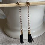 Urban Outfitters Gold chain black tassel earrings Photo 2