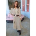 Alexis  Heida Dress in Gold Natural XSmall New Womens Long Knit Sweater Maxi Photo 14