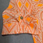 Anthropologie Everly Orange White Shift Dress Womens Medium Geometric Lined USA Photo 4