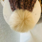KYI KYI Faux Fur Pompom Classic Wool Beanie Hat, Natural/Cream, One Size, NWT Purple Photo 2