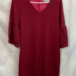 Vintage Belongsci dark red ruffle bell sleeve v Photo 0