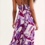 Free People  Heat Wave Printed Floral Maxi Dress Women’s Purple Size Large Photo 0