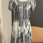 Blue and White Patterned Dress EUC Photo 4