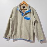 Patagonia LW Synchilla Snap-T Fleece P/O - Oatmeal Heather w/Vessel Blue- W'S XL Photo 2