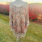 Reba Multicolor Fringe Crochet Layered Plus Size Poncho Photo 2