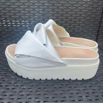 Shellys London White Leather Platform Bow Slide Sandals Modern comfort Sz 38 Photo 8