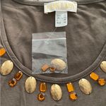 NWOT Fair Lady brown embellished gold & orange stones T Photo 3