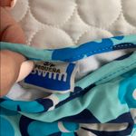 Women small Turquoise embroidered floral bikini halter top and side tie bottom Blue Photo 4