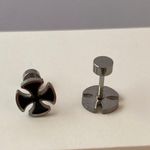 Titanium Steel Cross Stud Earrings for Men Women,Cross Earrings,Unisex Earrings Black Photo 4