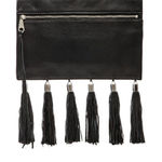 Rebecca Minkoff  Kinga Leather Tassel Clutch‎ Black Photo 0