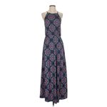 French Grey Nichelle Knit Medallion Print Halter Maxi Blue/Red dress Photo 5