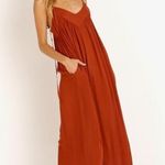 Indah NWT  Size XSmall - Scarlet Palazzo Jumpsuit Mole Halter Neck Flared Leg Photo 0