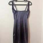 SKIMS  Stretch Satin Corset Bodycon Slip Dress, grey Armor Photo 3