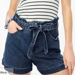 J.crew high rise paperbag jean shorts size 27 Blue Photo 0