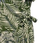 Cupshe  Wrap Dress Tropical Palm Leaf Print Green White Short Sleeve Midi Beach Photo 5
