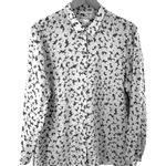 J.Jill Love Linen Gray Floral Essential Shirt Size Large Petite LP Tunic Top Photo 2