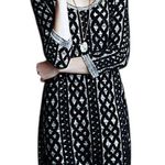 Anthropologie Moth Sweater Dress Womens MP Black Gray 3D Knit Tunic Boho Chic Photo 0