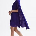 Reiss FLEUR SHEER CAPE SLEEVE MINI DRESS IN PURPLE, US 4, $330 Photo 4