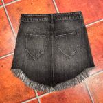 Free People  Black Wash Frayed Hem Denim Skirt Size 25 Photo 2