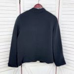 Chico's  Textured Silk Mandarin Collar Open Front Bomber Jacket Black Large 12 Photo 7