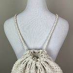 Crochet Backpack Scrunch Top Bag‎ Ivory Boho Bohemian Photo 2
