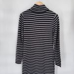 Daniel Cremieux Cremieux Turtleneck Sweater Dress Womens Medium Gray Black Stripe Wool Angora Photo 4