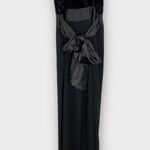 Ramy Brook Paige Floral Velvet Jumpsuit Satin Bow Women's 4 Black Sleeveless NWT Photo 3