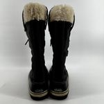 Sorel  Joan of Arctic Boots Leather Winter Snow Lace Up Faux Shearling Black 8.5 Photo 5
