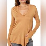We The Free NWT‎ FREE PEOPLE FRESH AND CLEAN LONG SLEEVE TEE TOP XS GOLDEN NUGGET Photo 0