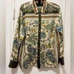 ZARA  Paisley Scarf Print Multicolor Satin Button Down Size XL Photo 0