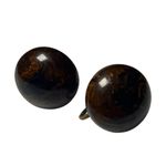 Vintage Brown Chocolate Marbled Thick Bakelite Screw Back Clip On Earrings Photo 2