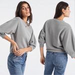 AGOLDE Thora 3/4 Sleeve Sweatshirt in gray Zinc size XS Photo 1
