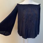 Lilly Pulitzer Nila embellished sea life off the shoulder top in true navy XXS Photo 2