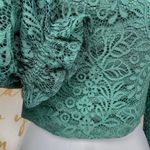 BELLEVUE THE LABEL Charlotte Green Lace Smock Ruffle Blouse Top Size Small NWT Photo 2