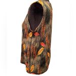N Touch Vintage 90s Orange Fall Autumn Harvest Woodland Leafy Stretch Tank Top Photo 4