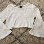 Audrey  white bell sleeve cropped sweater Photo 0