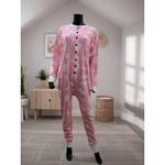 Lazy One Pink Moose Print Adult Onesie Pajamas Cotton Button Front Size L Size L Photo 1