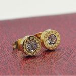 Boutique Women's Stainless Steel Roman Numerals Round Cubic Zirconia 8mm Stud Earrings Photo 3