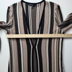 Ming Wang  Striped‎ Ribbed Knit Cardigan Sweater Small Neutral Stretch Minimalist Photo 7