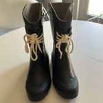 Nomad  Lace-Up Detail Rubber Rain Boots - KellyB, Black, Size 7, NWOT Photo 1