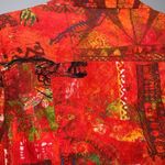 Chico's Chico’s Orange Multicolor Corduroy Button Down Long Sleeve Shirt Jacket Medium Photo 6