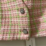 ZARA  CROPPED WAISTCOAT WITH RHINESTONE BUTTON Size Medium NWT Photo 2