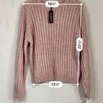 BLANK NYC Women’s Cable Knit Crew Neck Sweater Lilac Mist Size Medium NWT Photo 6